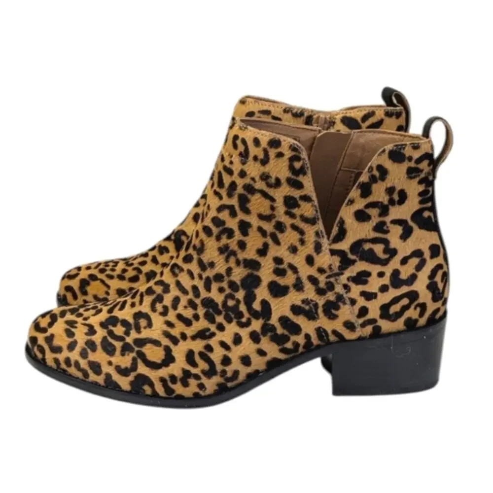 Vionic Clara Leopard Ankle Boots EUC $170 Size 7     S3764